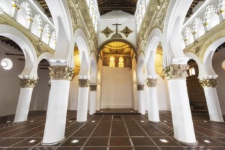 Toledo, Spain, Interior Synagogue of Santa Maria la Blanca in Toledo, Spain, Europe