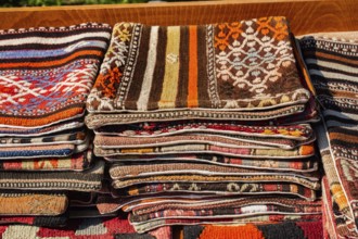 Ottoman style embroidered pillowcases for sale at local street market
