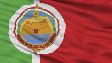 Khujand City Flag, Country Tajikistan, Closeup View, 3D Rendering