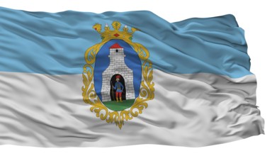 Kiskunfelegyhaza City Flag, Country Hungary, Isolated On White Background