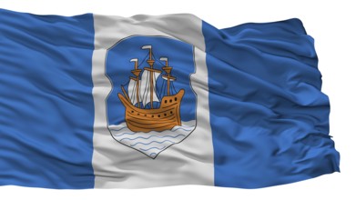 Polotsk City Flag, Country Belarus, Isolated On White Background
