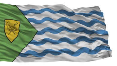 Vancouver City Flag, Country Canada, Isolated On White Background