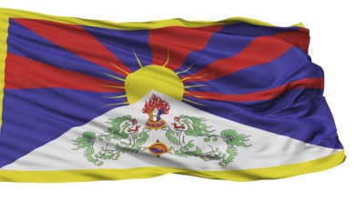 Tibet Flag, Isolated On White Background