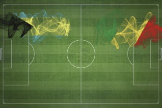 Bahamas vs Congo Soccer Match, national colors, national flags, soccer field, football game,
