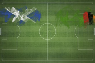 Scotland vs Zambia Soccer Match, national colors, national flags, soccer field, football game,