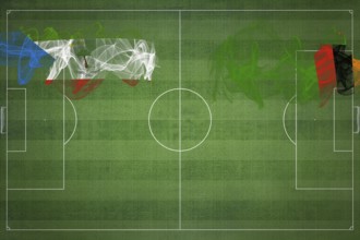 Equatorial Guinea vs Zambia Soccer Match, national colors, national flags, soccer field, football