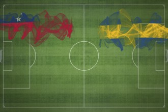 Samoa vs Sweden Soccer Match, national colors, national flags, soccer field, football game,