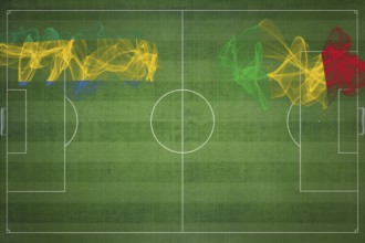 Gabon vs Mali Soccer Match, national colors, national flags, soccer field, football game,