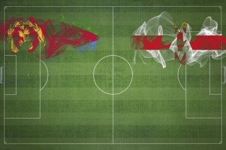 Eritrea vs Northern Ireland Soccer Match, national colors, national flags, soccer field, football
