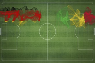 Germany vs Mali Soccer Match, national colors, national flags, soccer field, football game,