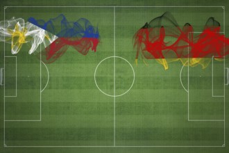 Philippines vs Germany Soccer Match, national colors, national flags, soccer field, football game,