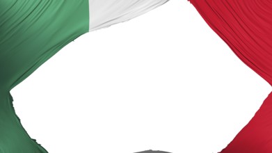 Divided Mexico flag, white background, 3d rendering