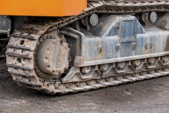 The tracks of an excavator on a construction site Austria