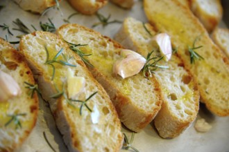 Bruschetta (typical Italian Toasted Garlic Bread with oil)