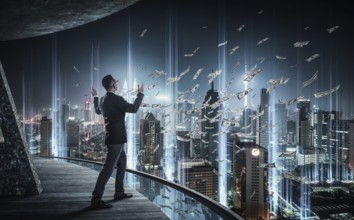 Businessman have a good skill to earn money, success and fortune concept