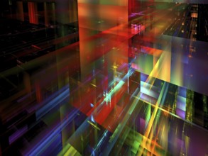 Colourful vittual reality, science fiction or future technology background. Fractal - computer