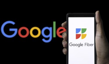 Google Fiber Logo on Smartphone