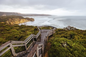 Point Addis Beach and ocean on a stormy cool autumn day near Torquay, Victoria, Australia, Oceania