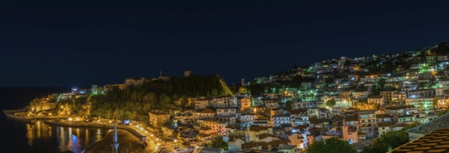 Night view over Ulqin, extra large panoramic view from above