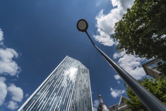 Saint, Josse, Brussels Capital Region, Belgium, 05 20 2020 View of the Astro tower with blue sky,