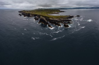 A panorama drone view of Malin Head and the northernmost point of Ireland