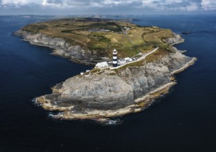 The lighthouse on the Old Head of Kinsale in County Cork of western Ireland