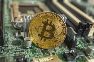 Asic farm mining for shiny golden bitcoin cryptocurrency