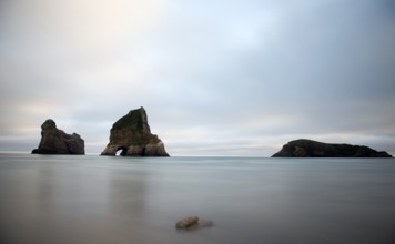 Farewell Spit New Zealand beach Rock haystacks