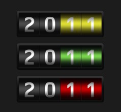 Year, 2011, year number, counter, numbers, year end, new year, year, new year, eleven, red, green,