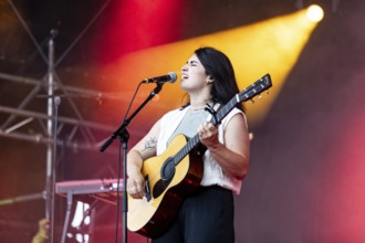 Swiss singer and songwriter Linda Elys live at the Lucerne Live festival in Lucerne, Switzerland,