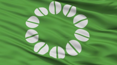 Ito City Flag, Country Japan, Shizuoka Prefecture, Closeup View, 3D Rendering