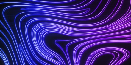 Neon Glow blue and purple lines on a dark background, Cyberpunk background