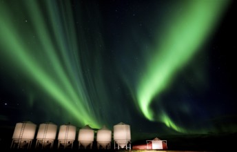 Northern Lights Canada Rural Saskatchewan Farm Yard