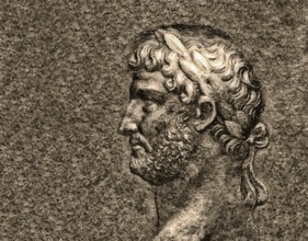 Hadrian or Publius Aelius Hadrianus Augustus, 76 - 138, Roman emperor, digitally edited