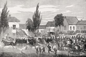 Volunteers driving to the front, Xhosa Wars, South Africa, 19th century, From British Battles on