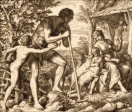 Adam, Eve, and Family, by Julius Schnorr von Carolsfeld, 1860