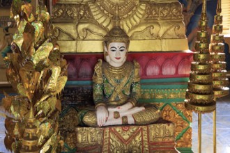 Sitting Buddha in the Phnom Sambok Pagoda near Kratie in Cambodia