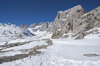 Winter Landscape in Picos de Europa mountains, Cantabria, Spain, Europe