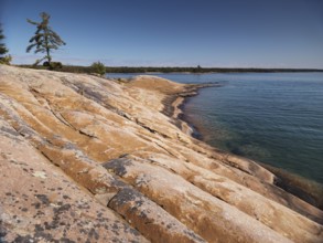 Rocky shore of Georgian Bay at Killbear Provincial Park, Ontario, Canada, North America