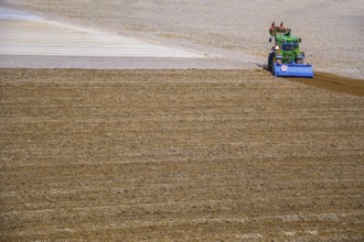 Tractor in a Plowed Field Keukenhof, Netherlands