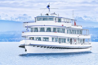Motor Boat on Lake Zurich, Switzerland Zurich, Switzerland, Europe