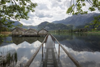 Old boathouses on Lake Lake Kochel, Bavaria