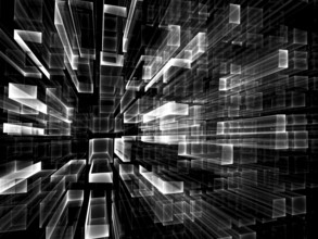 Abstract tecnology background - computer-generated 3d illustration. Fractal geometry: glass