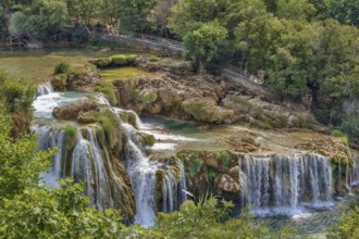 Skradinski buk waterfalls in Krka national park, Croatia, Europe