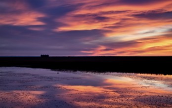 Sunset Rural Saskatchewan near Moose Jaw farmland