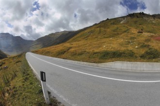 The magnificent mountain valley. Winding and dangerous road - the Serpentine. Photo taken by lens