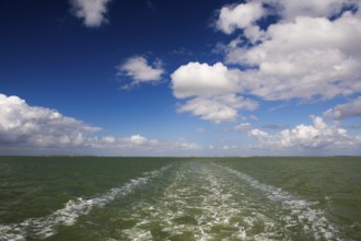 Landscape at atlantic sea with spur of boat