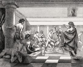 Young Spartans Exercising at the Dromos of Sparta, ancient Greece