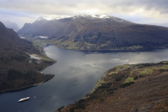 View of the Innvikfjorden near Loen in Norway