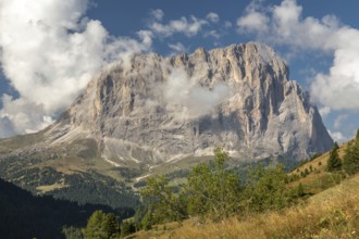 View from the Gardena Pass to the Sassolungo, South Tyrol